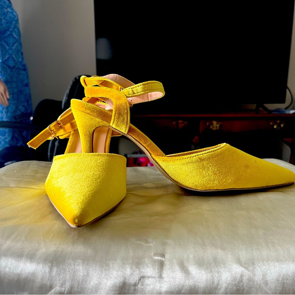 Ladies double ankle strap heels